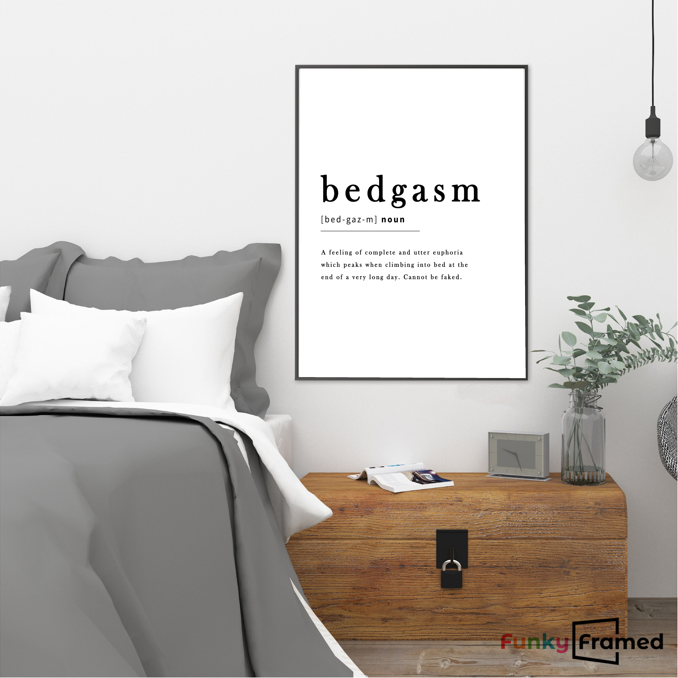 Bedgasm Noun Definition Wall Print Bedroom Picture Quote